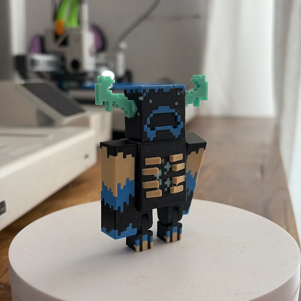 Eklemli Minecraft Warden karakteri 3D baskı figürü